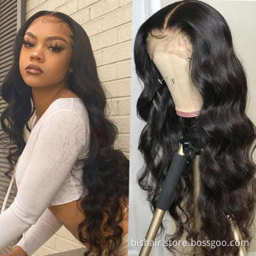 Lace Front Wigs Human Hair 30 inch Body Wave T Lace Frontal Wigs For Black Woman 150% Density 12A Dyale Natural Black Hair Wig